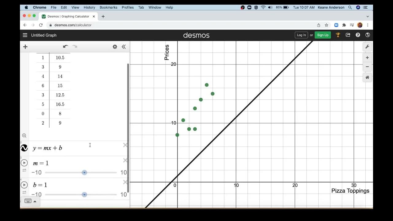 Create a Line of Best Fit and Residual Plot using Desmos YouTube