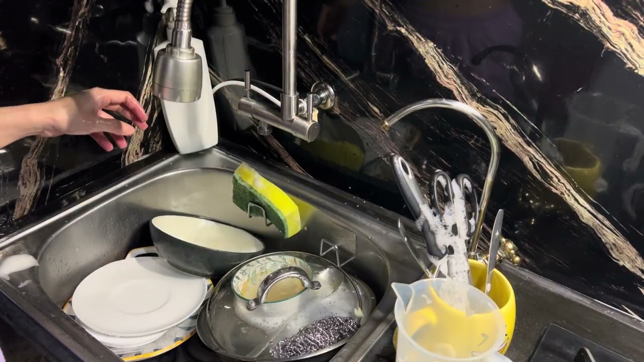 Deeply Relaxing Water Therapy 🌊 ASMR Washing Dishes (No Talking)