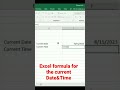 Excel formula for that current Date&Time | Today's Date&Time