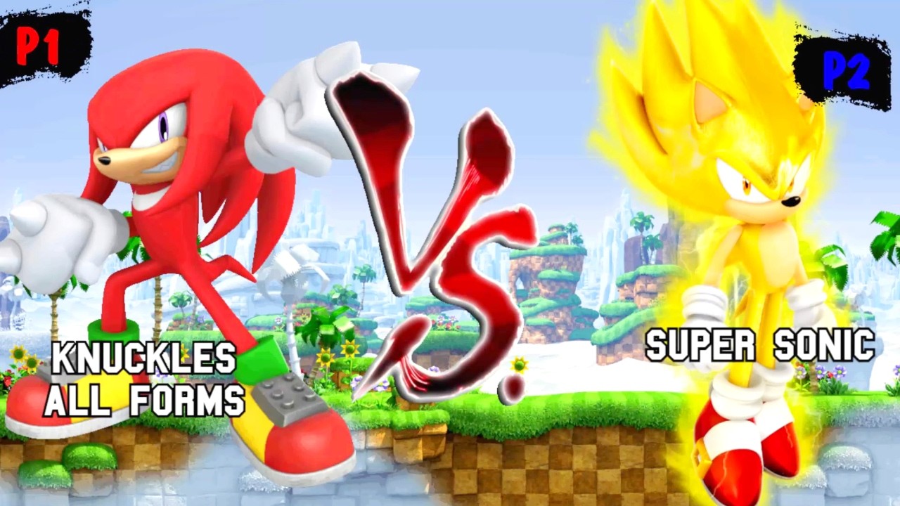 Наклз все формы VS Супер Соник I Sonic Battle JUS MUGEN v4