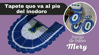 Tapete que va al pie del inodoro - Juego de baño modelo Mery a crochet - canal ( Yessi Crochet  )