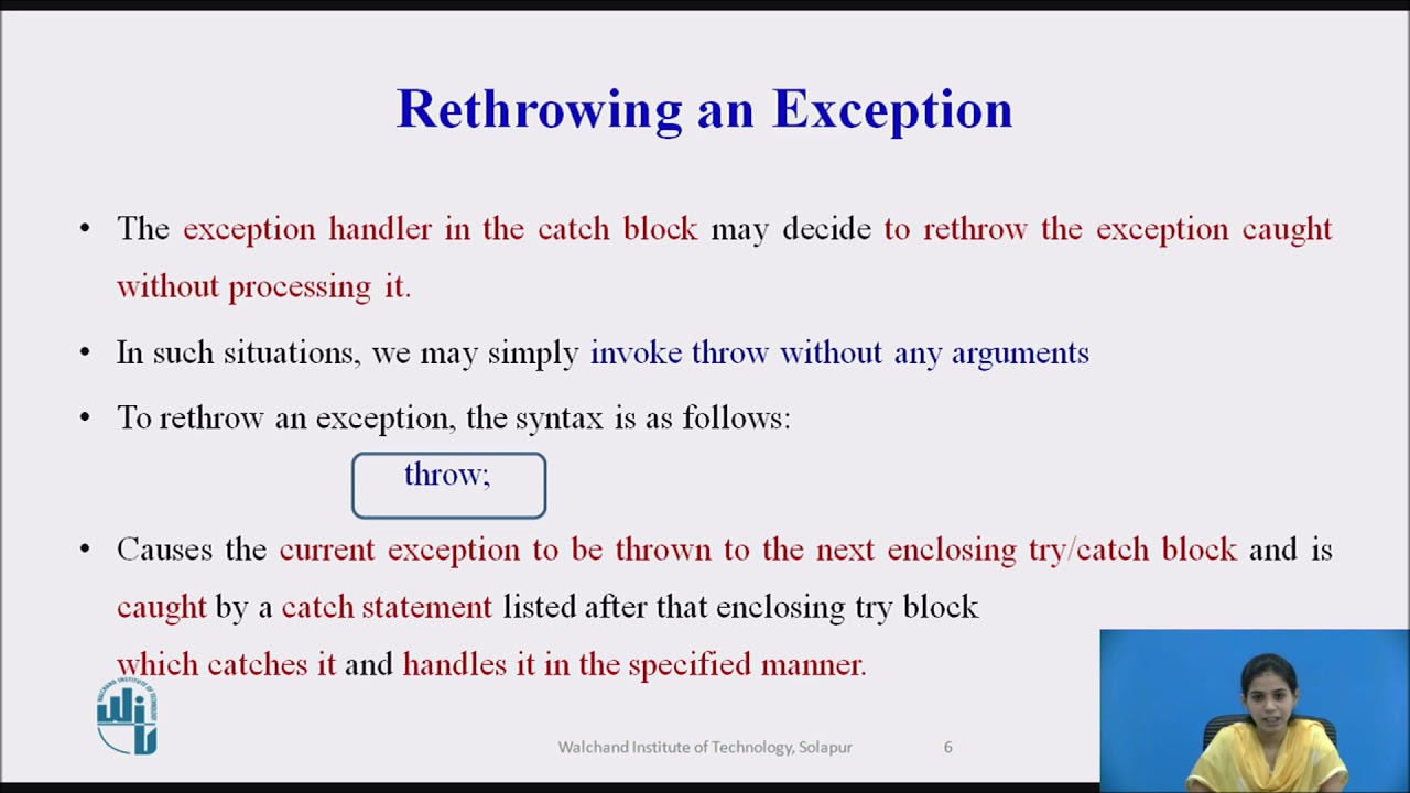 Exception Handling-Invoked functions and Rethrowing an exception - YouTube Exception Handling-Invoked Functions And Rethrowing An Exception - Youtube