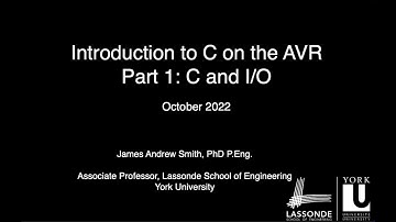 Introduction to C on the AVR -- Part 1