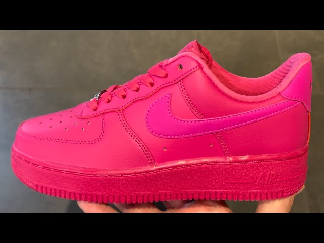 Nike Air Force 1 Low Fireberry Pink Womens Shoes - YouTube