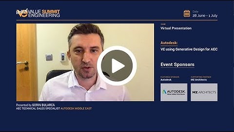 Expert Voice Presentation: Autodesk: VE using Generative Design for AEC