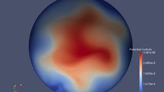 Shallow water equations on a hemisphere