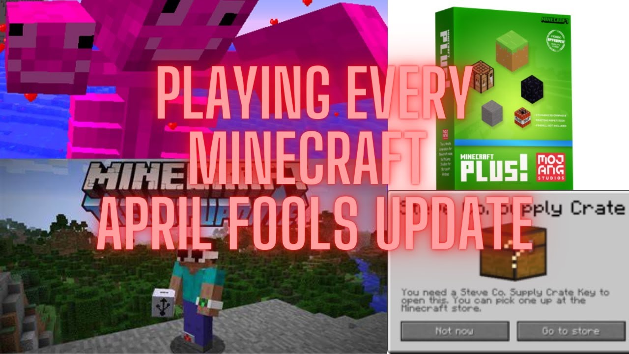 PLAYING EVERY MINECRAFT APRIL FOOLS UPDATE!!!!!! - YouTube