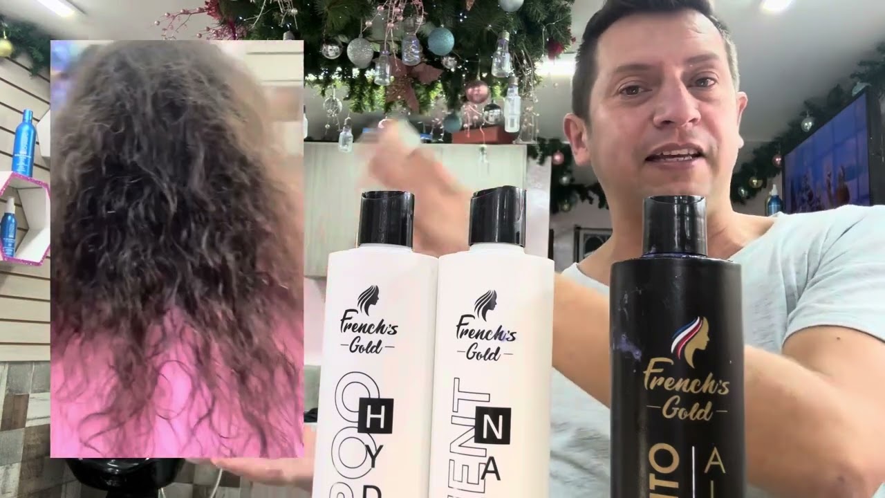 Keratina french gold , cabello crespo 😘