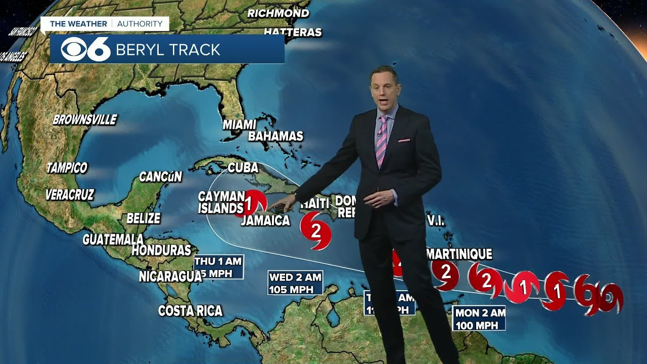 Tropical Storm Beryl forms in the Atlantic Ocean - YouTube