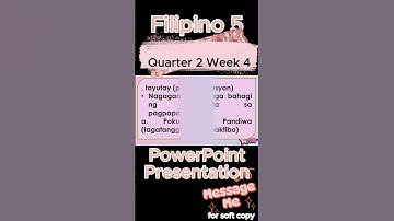 Filipino 5 Quarter 2 Week 4 MATATAG Curriculum / Revised K-12 LE Based PowerPoint Presentation