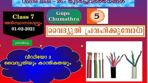 Class 7 Basic science unit 5 Vidyuthi pravahikkumbol part 2 video 2