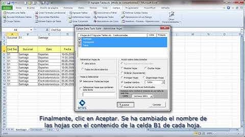 Cambiar nombre a las hojas de un Libro Excel