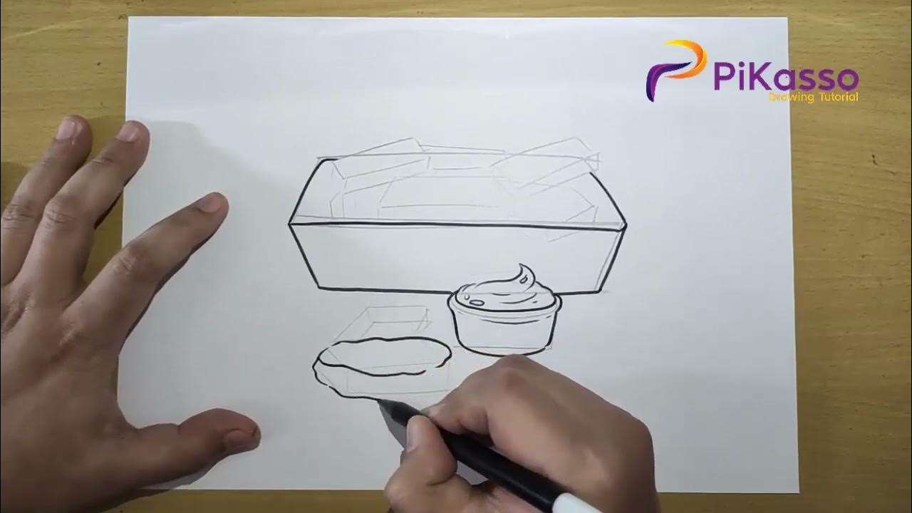 How to Draw a Chicken Nuggets Easy step by step YouTube