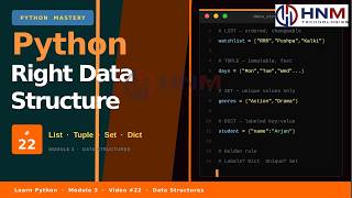 Python Data Structures Explained | Lists, Tuples, Sets, Dictionaries | HNM Technologies