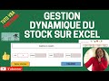 Gestion dynamique de stock dans excel  le pas  pas