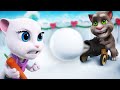Talking Tom &amp; Talking Angela | Snowball Fight | Funny Cartoon Videos for Kids on HooplaKidz TV