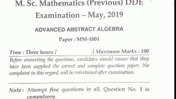 Advanced abstract algebra MSc math DDE previous exam 2019