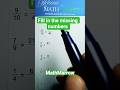 How to fill missing numbers in equivalent fractions #MathMarrow #equal fractions