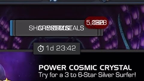 MCoC August 2022 - Visual bug on the crystals screen.