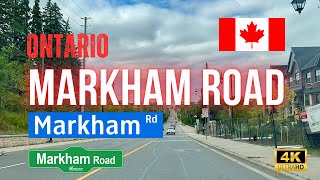 Driving on complete Markham Road – Scenic Route from Scarborough, Toronto to Markham, York Region