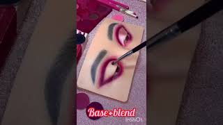 Eyeshadow Tutorial burgundy+pink glitter shade✨️ subscribe for more..