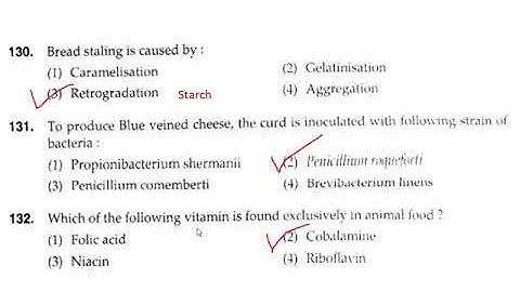 BHU Master of Vocation in food processing & management (2018) MCQ’s solved part 1