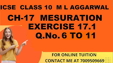 ICSE Ch-17 Mensuration Ex-17.1 Q. No.6-11 From ML Aggarwal For ICSE Class 10 Math @jindalmathspoint