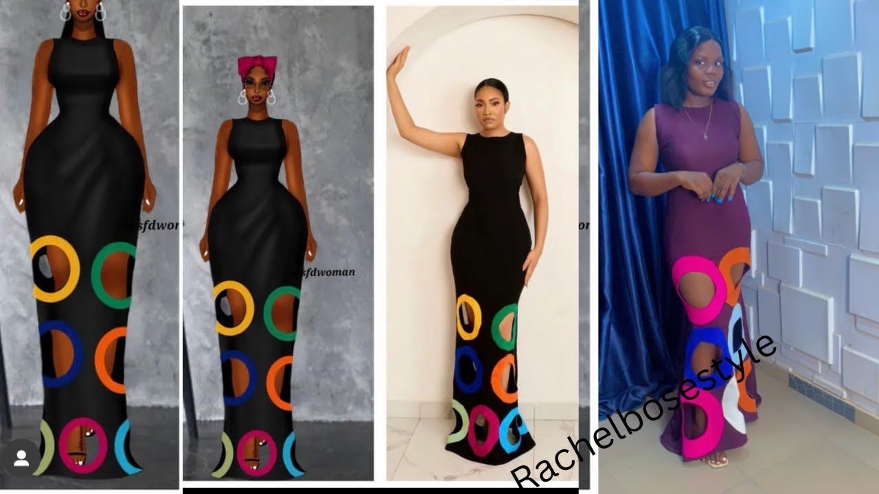 How to cut and sew A line dress with the multiple keyhole design.# ...