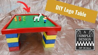 This cool and colorful Lego table is a great project to build for kids and a great project to get them involved in. The table is small and 