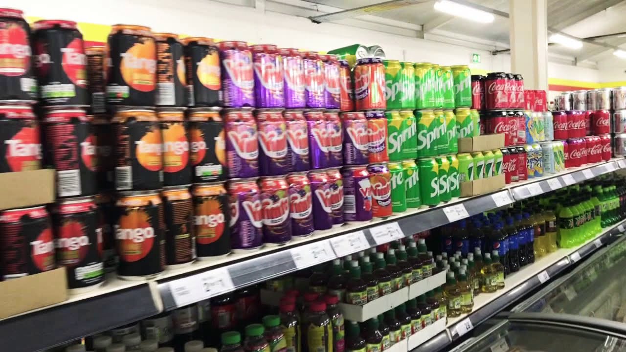 StoreTours: Blue Fanta | Red Bull | Pink Vimto | Green Lucozade selection @FarmFoods UK