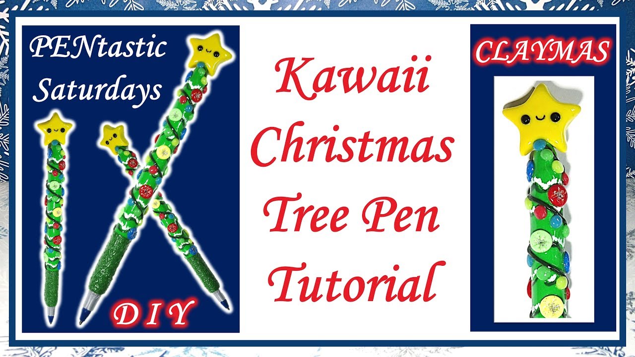 Kawaii Christmas Tree Pen Tutorial Polymer Clay DIY YouTube