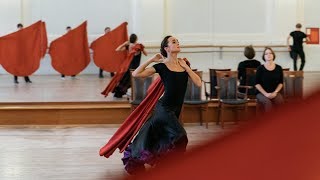 At the rehearsal of the concert program. Igor Moiseyev Ballet