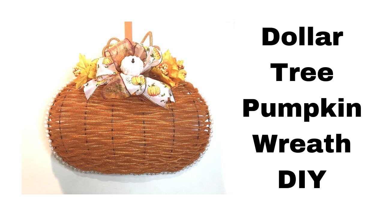 Dollar Tree DIY Pumpkin Wreath How to Make a Fall Pumpkin Wreath with