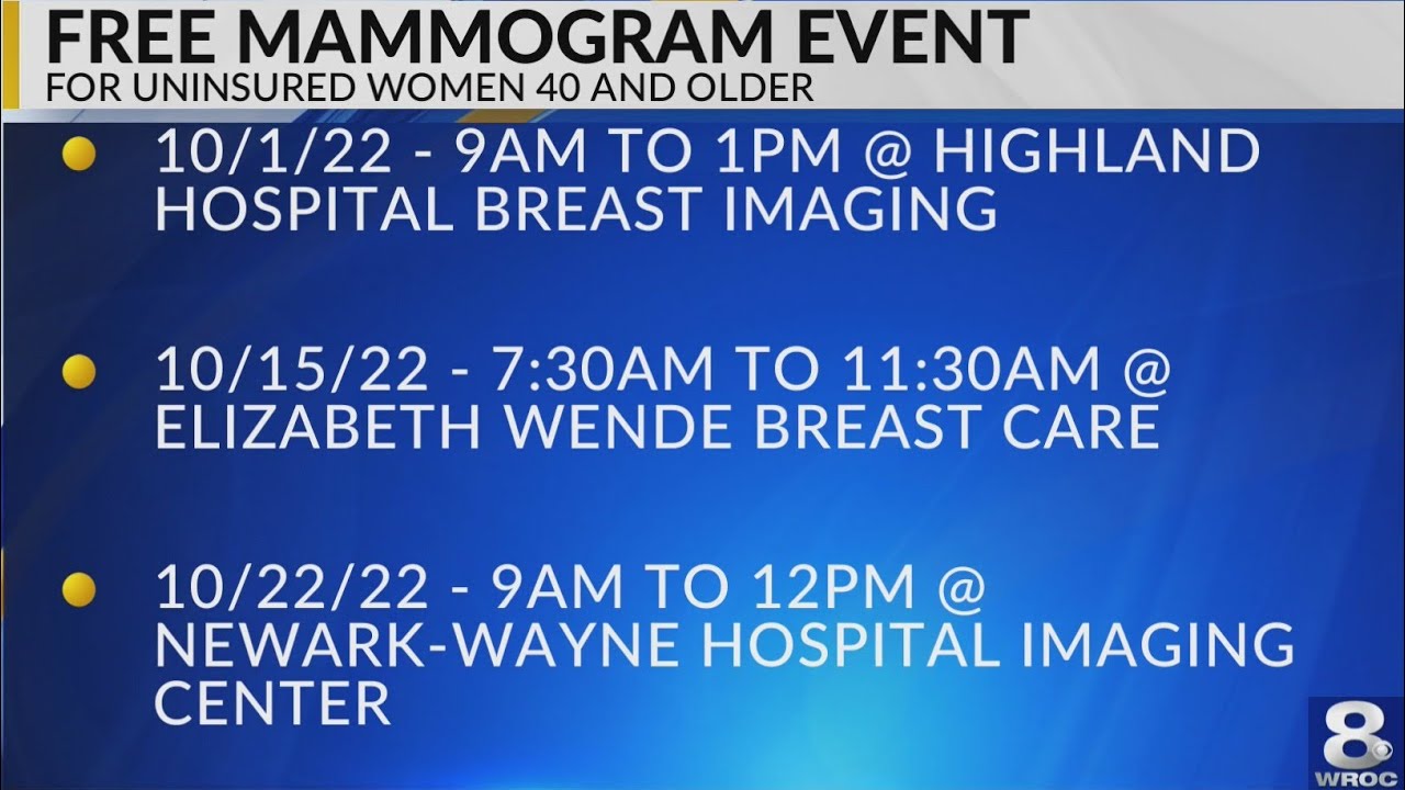 Free mammogram screening events happening in Rochester