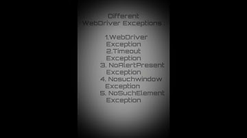 Selenium #37 Different Selenium WebDriver Exceptions | #Shorts