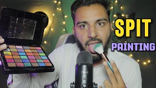 Asmr Spit Painting With Makeup Kit & Mermaid Brush