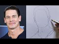 How To Draw John Cena Wwe Wrestler John Cena Very Easy Sketch 