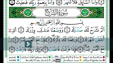 سورة الشرح مكررة اية باية للحفظ تلاوة حمزة الجزائري