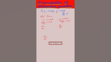 Differentiation of parametric functions #shorts  #mathshorts #derivatives
