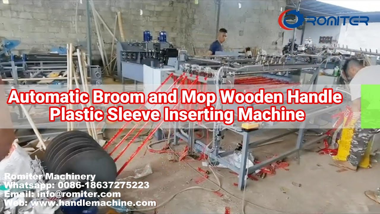 Automatic Broom and Mop Wooden Handle Plastic Sleeve Inserting Machine