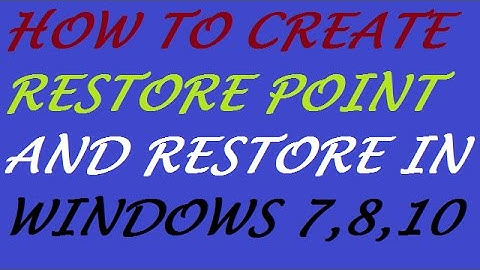 how to create restore point  in hindi