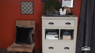 Learn how to choose and recycle an old dresser for a creative DIY storage solution. Full project details here: http://low.es/1ki4ak6 