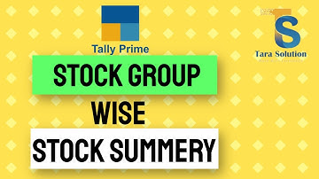 Stock group and category as column in stock summary TALLY PRIME