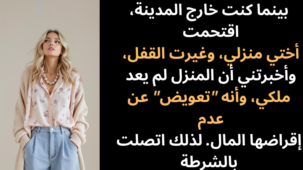 بينما كنت خارج المدينة، اقتحمت أختي منزلي، وادّعت...