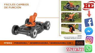 Podadora Eléctrica 3 en 1 Black & Decker MTE912