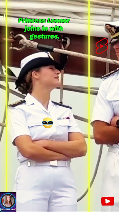 Princess Leonor is having a fun moment at the training ship