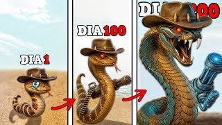 A Pequena Cobra Órfão Do Deserto Evoluiu Para A Gigante Serpente Do Futuro Dinossauro Gigantophis