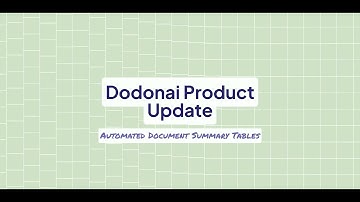 Dodonai Automates Creating a Summary Table of Legal Documents
