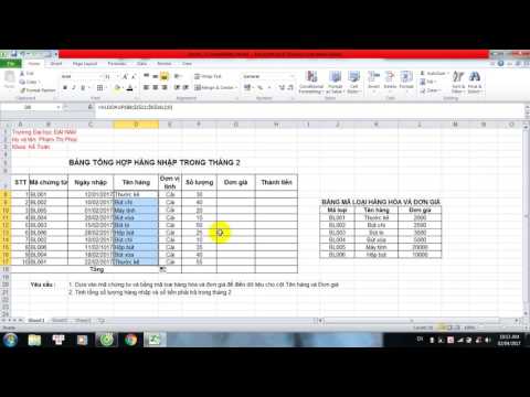 Video Hướng dẫn sử dụng hàm SUM và hàm VLOOKUP trong excel -... - youtube