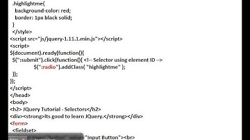JQUERY RADIO SELECTOR DEMO